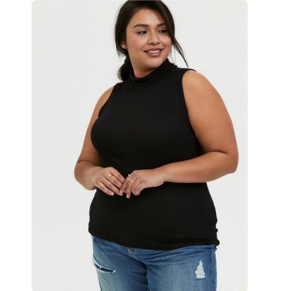 rib turtleneck tank